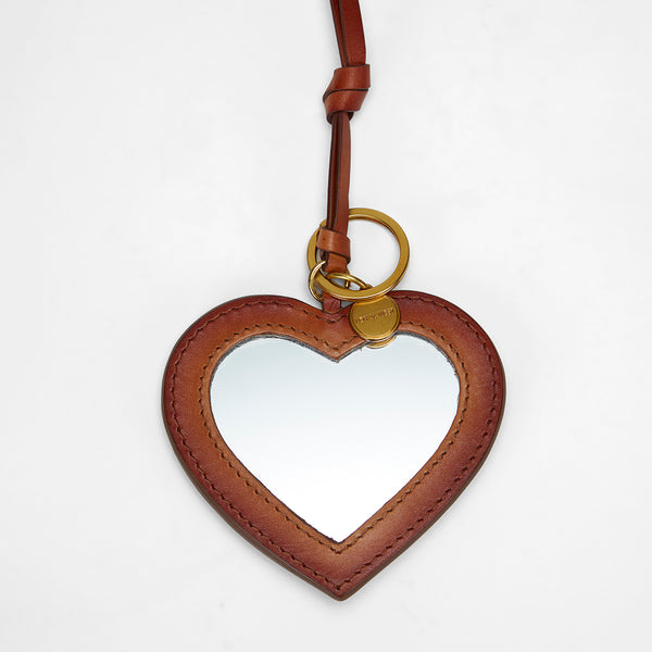 Loyal West HEART SHAPE BAG CHARM IN HANDTOOLED LEATHER - Myra USA