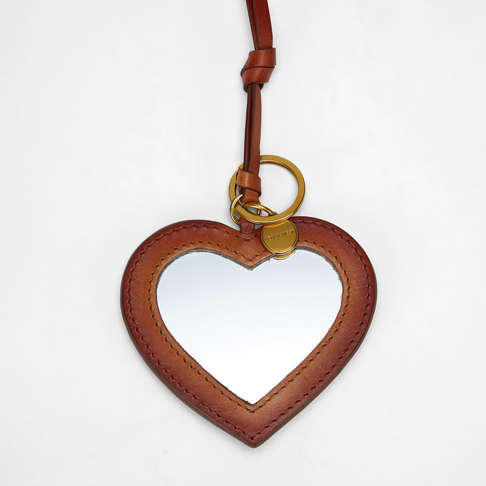 Loyal West HEART SHAPE BAG CHARM IN HANDTOOLED LEATHER