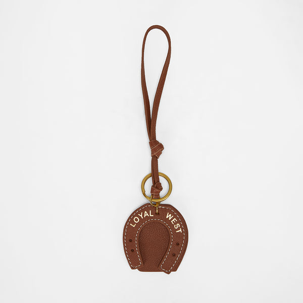 Loyal West HORSE SHOE BAG CHARM IN CALF LEATHER - TAN - Myra USA