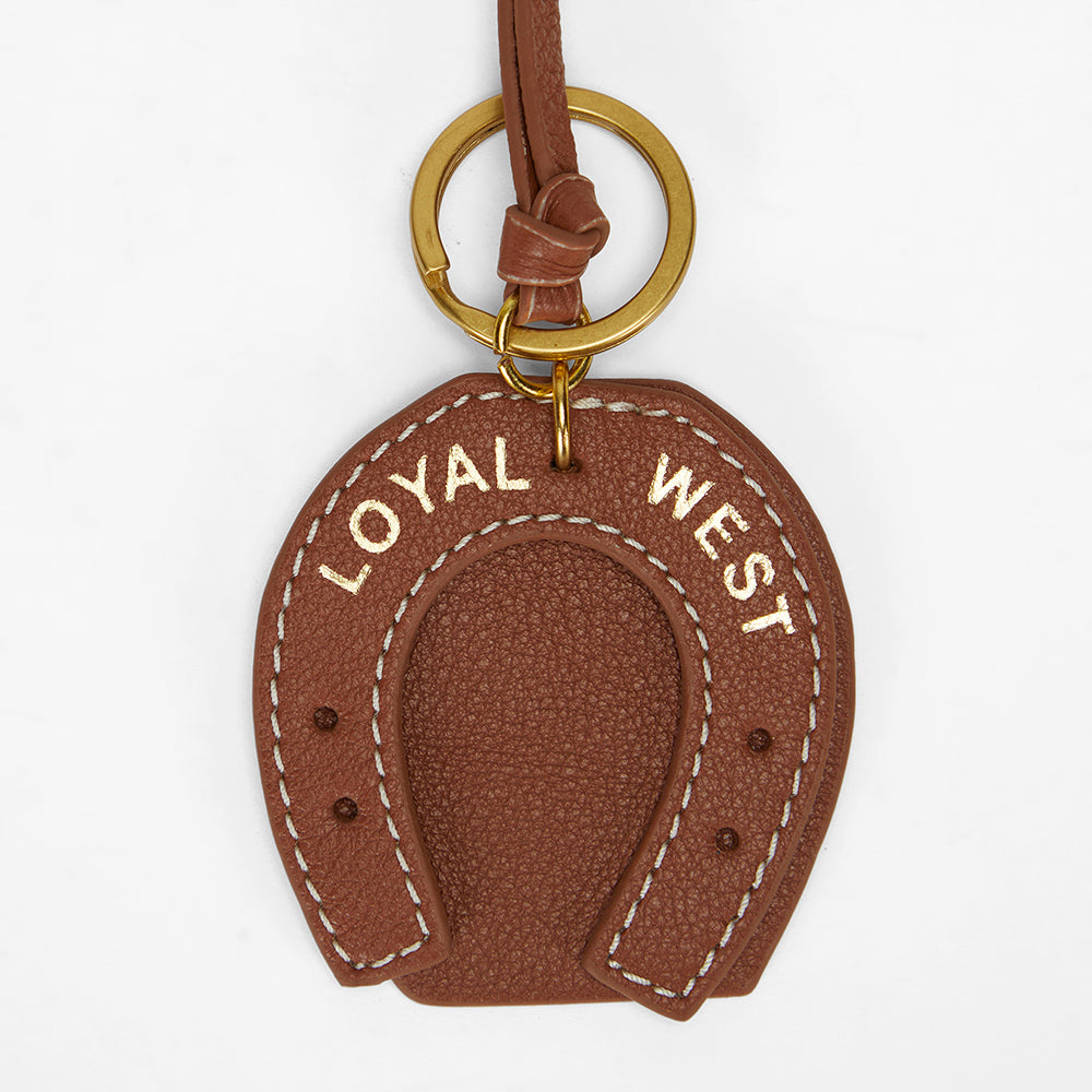 Loyal West HORSE SHOE BAG CHARM IN CALF LEATHER - TAN - Myra USA