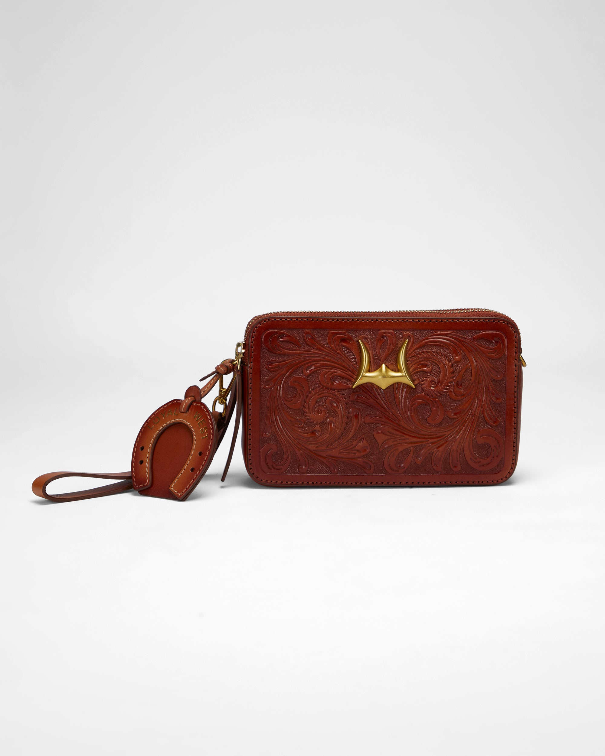 Loyal West SHELL MINI PURSE IN HANDTOOLED LEATHER