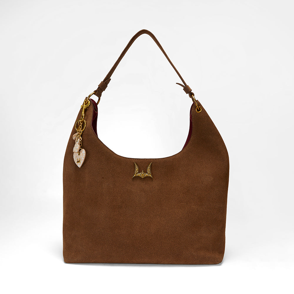 Loyal West HEART SHAPE KEYCHAIN IN HAND FINISHED EMBOSSED LEATHER - WHITE - Myra USA