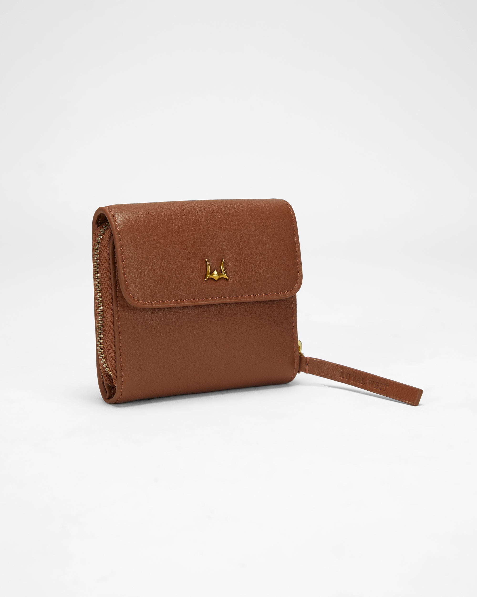 Loyal West SOPHIA CARD HOLDER IN BROWN LEATHER CALFSKIN