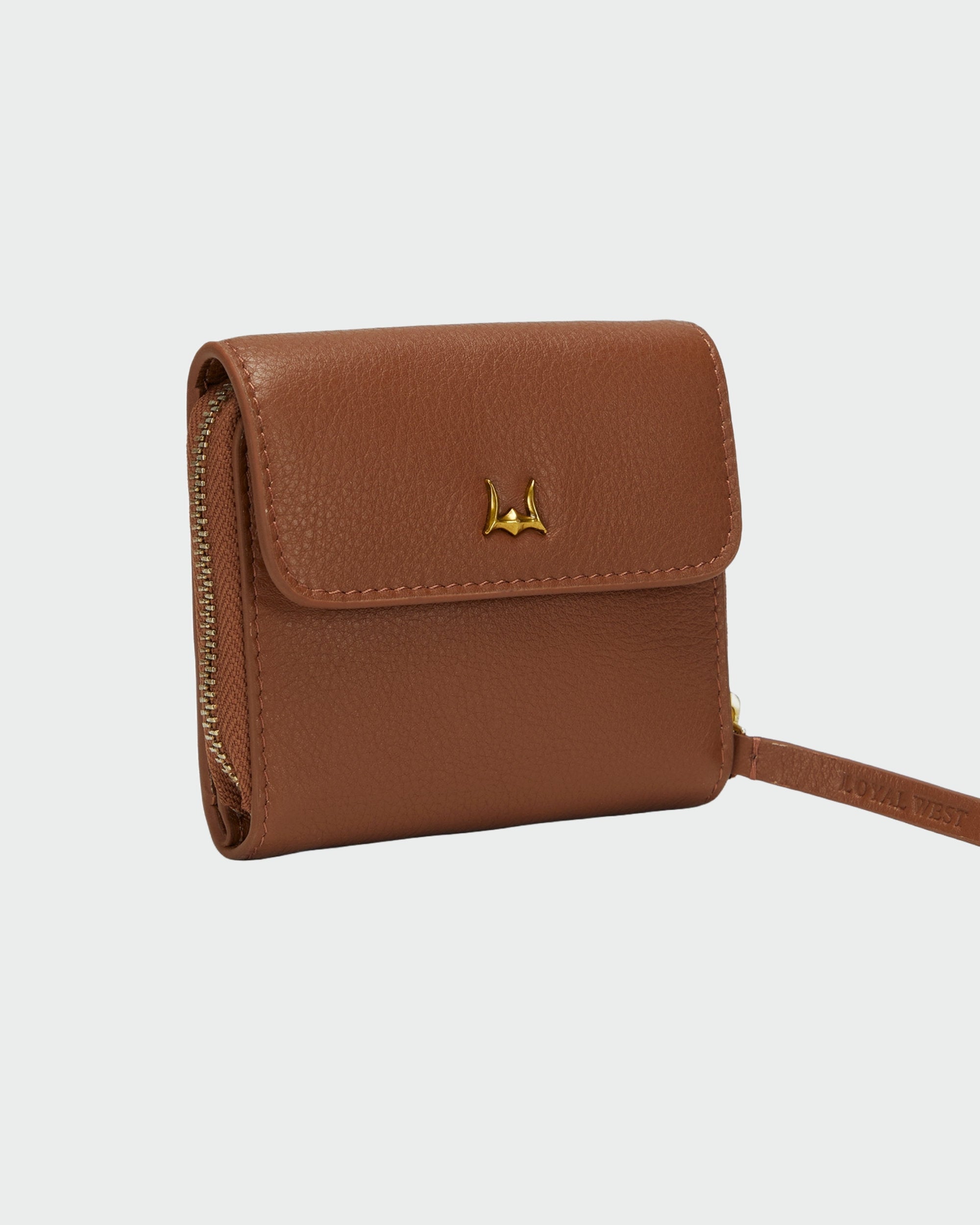 Loyal West SOPHIA CARD HOLDER IN BROWN LEATHER CALFSKIN