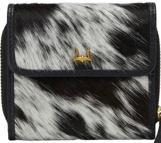 Loyal West SOPHIA CARD HOLDER IN BLACK & WHITE COWHIDE