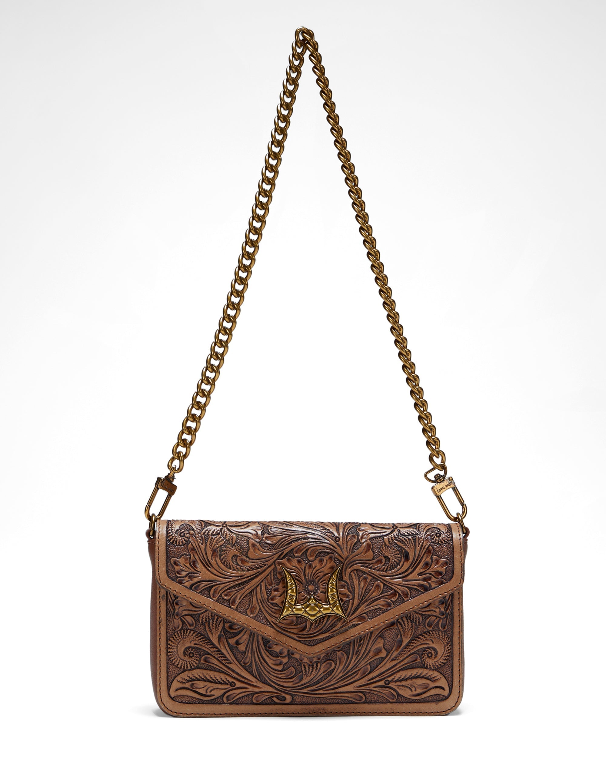 Loyal West The LW On The Go Mini Chain Bag- In Handtooled Leather