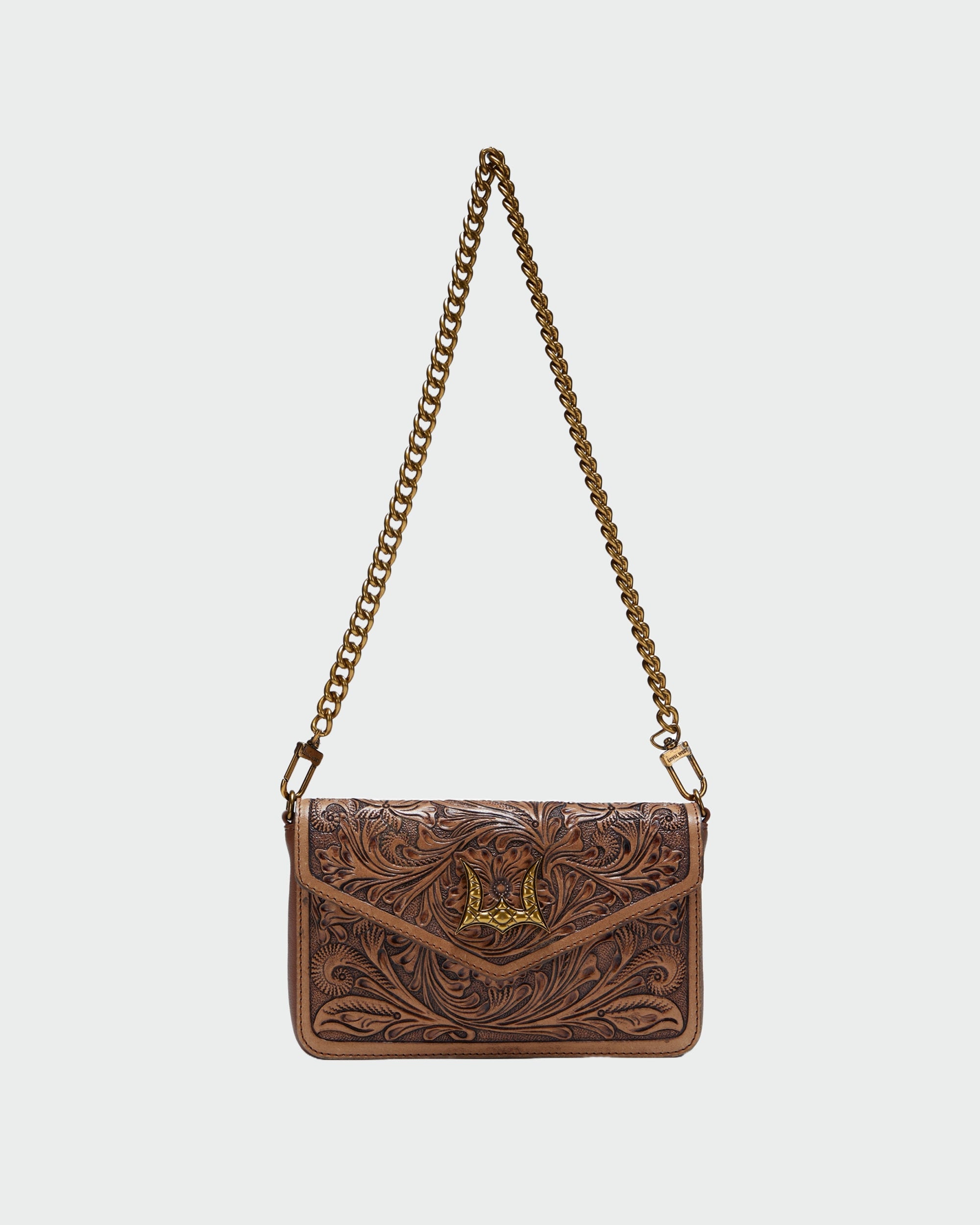 Loyal West The LW On The Go Mini Chain Bag- In Handtooled Leather