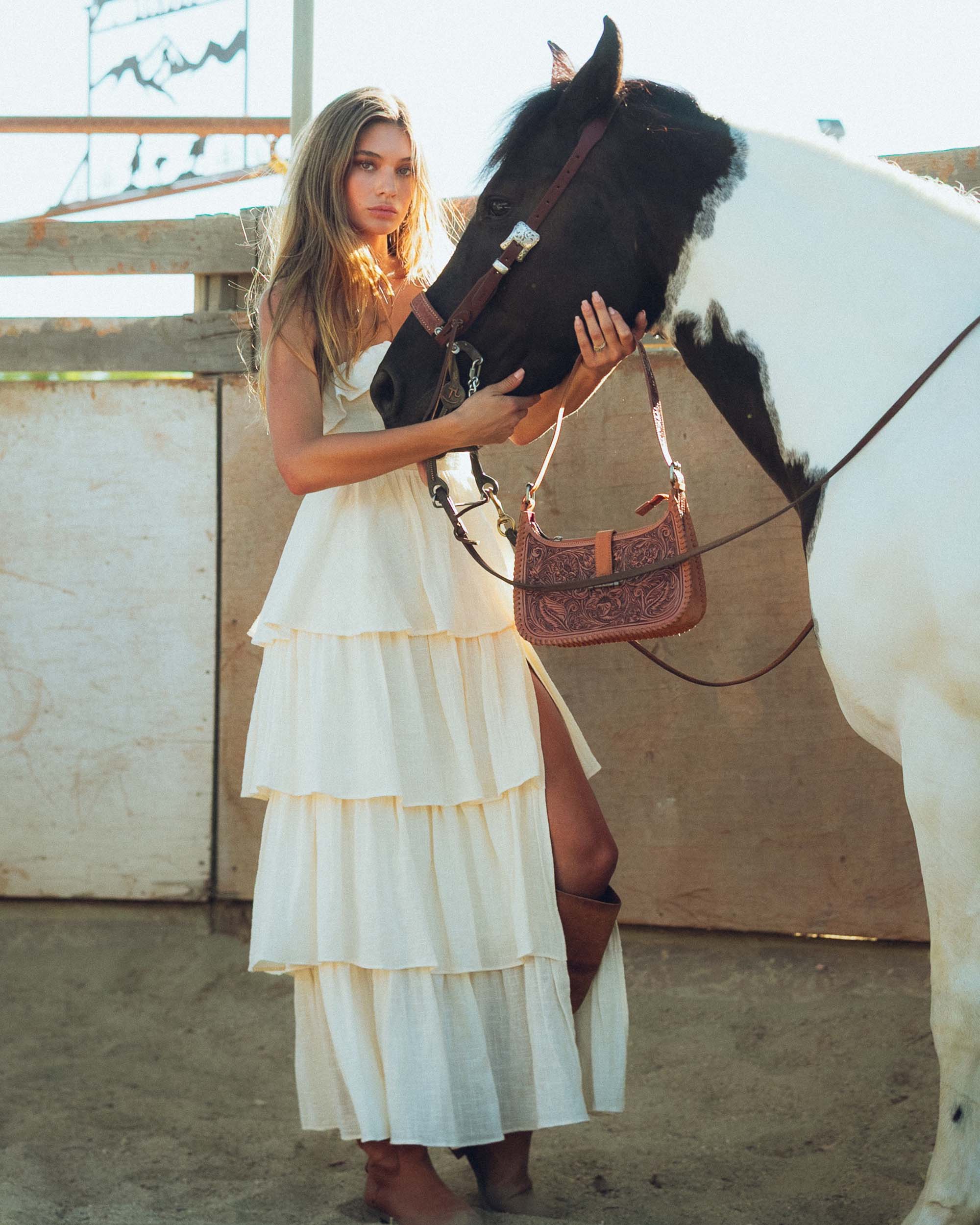 Loyal West Dannia Large Purse - Saddle Brown - Myra USA