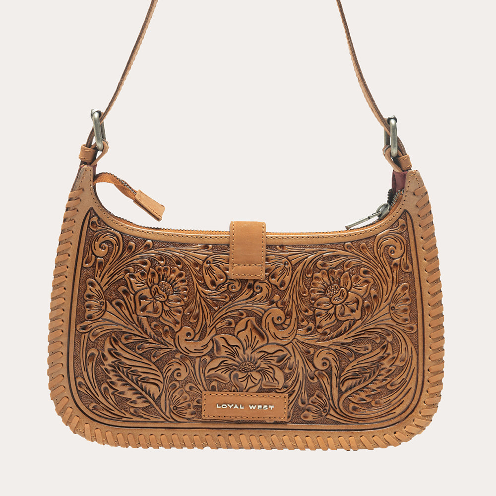 Loyal West Dannia Large Purse - Saddle Brown - Myra USA
