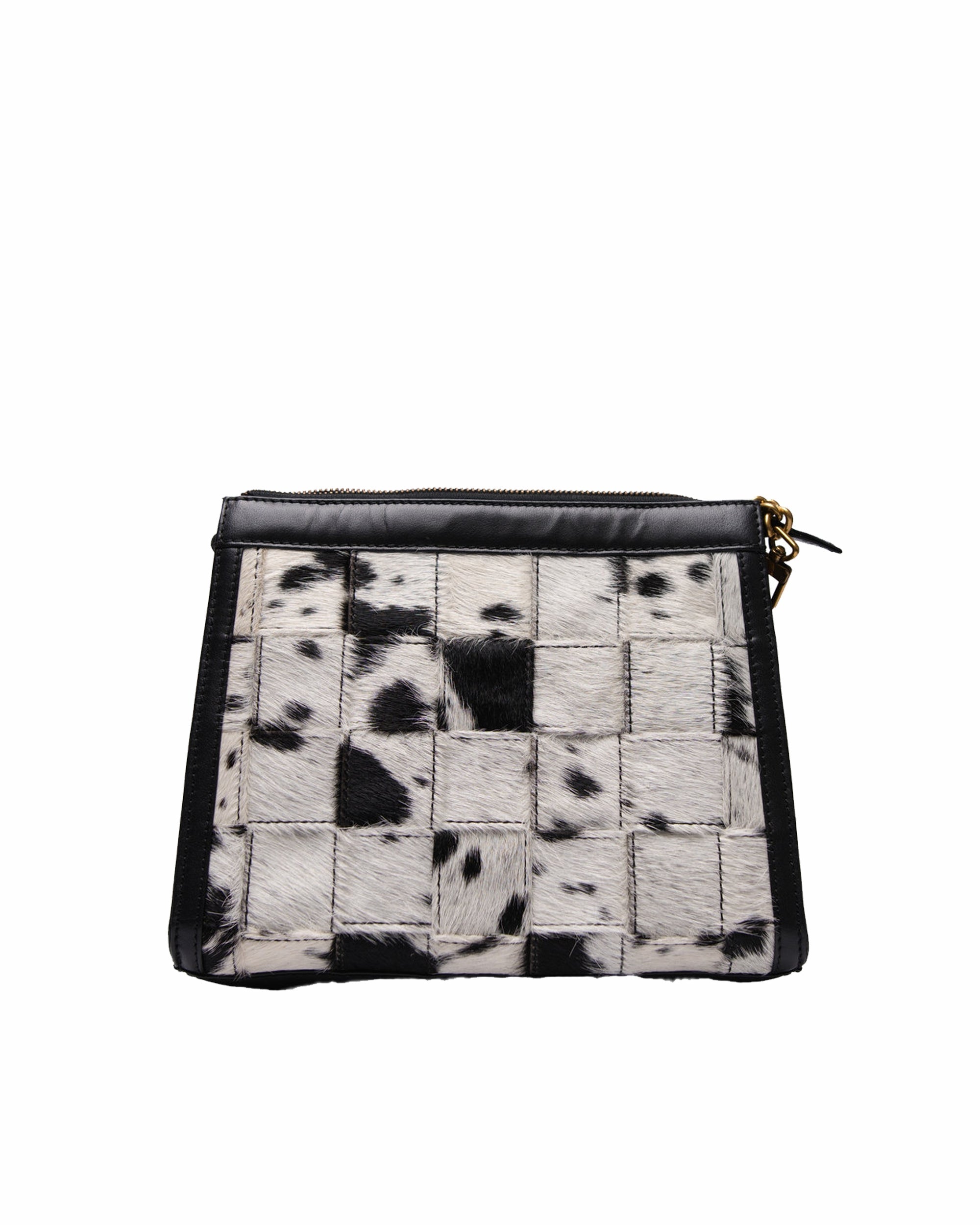 Loyal West SCRAPPY MEDIUM CHAIN BAG IN COWHIDE AND BLACK CALFSKIN - Myra USA