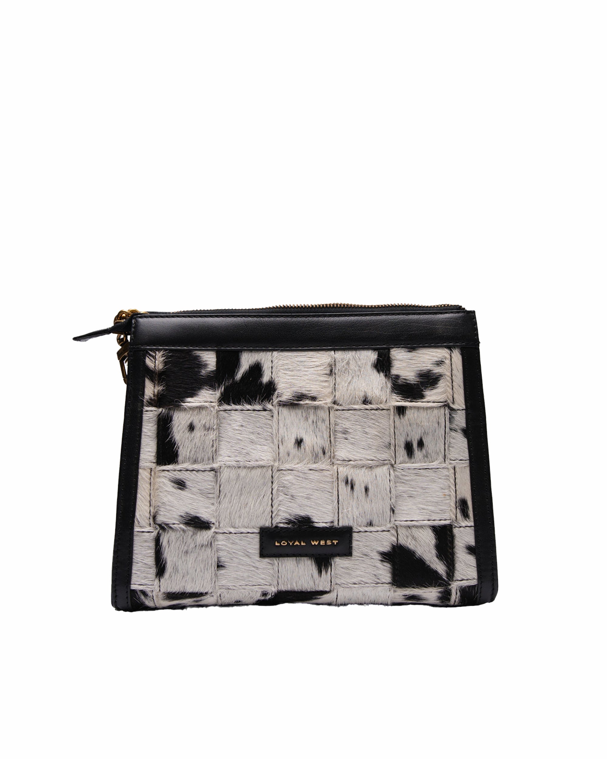 Loyal West SCRAPPY MEDIUM CHAIN BAG IN COWHIDE AND BLACK CALFSKIN - Myra USA
