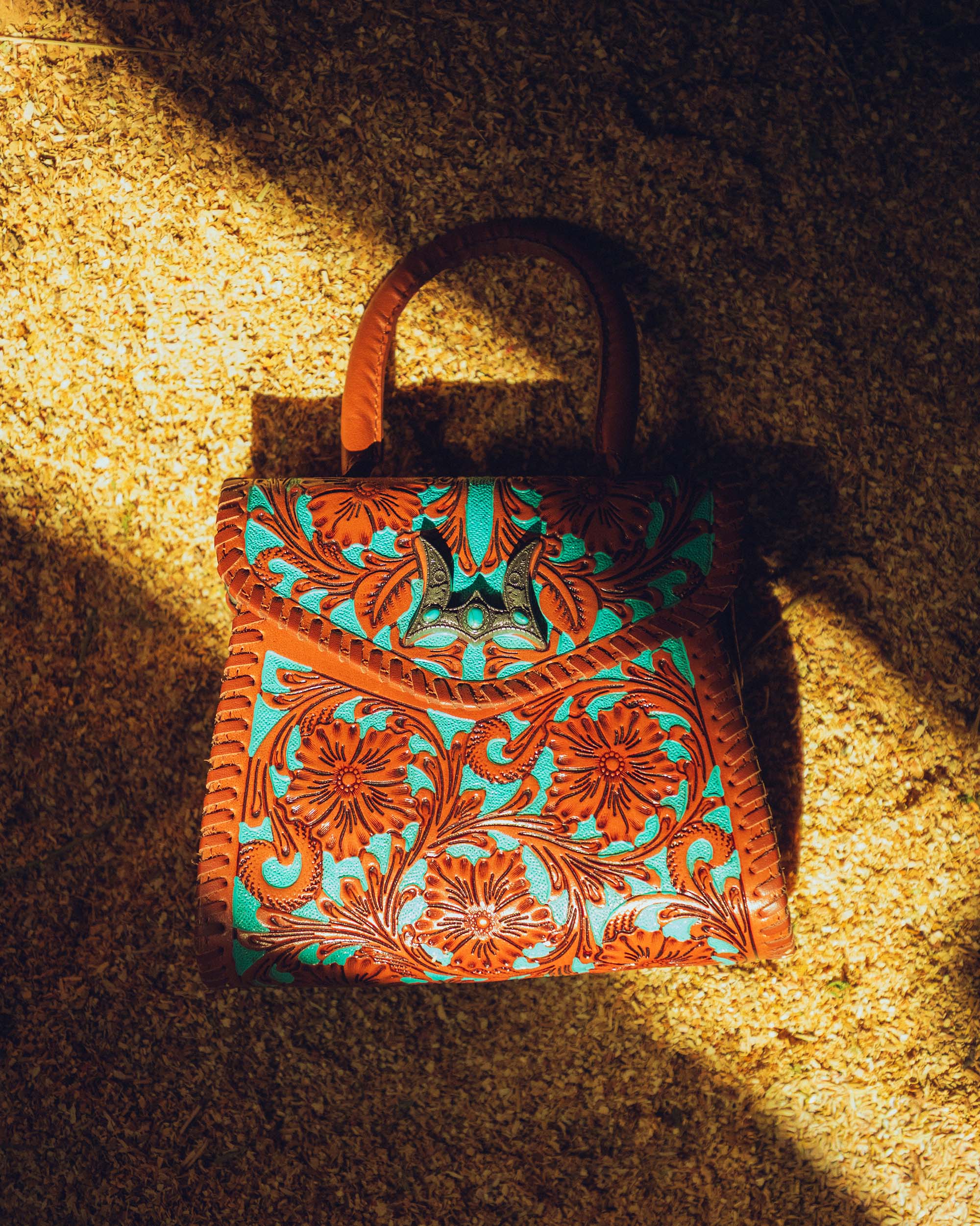 Loyal West Leon Mini Handle Purse - Whiskey & Water - Myra USA