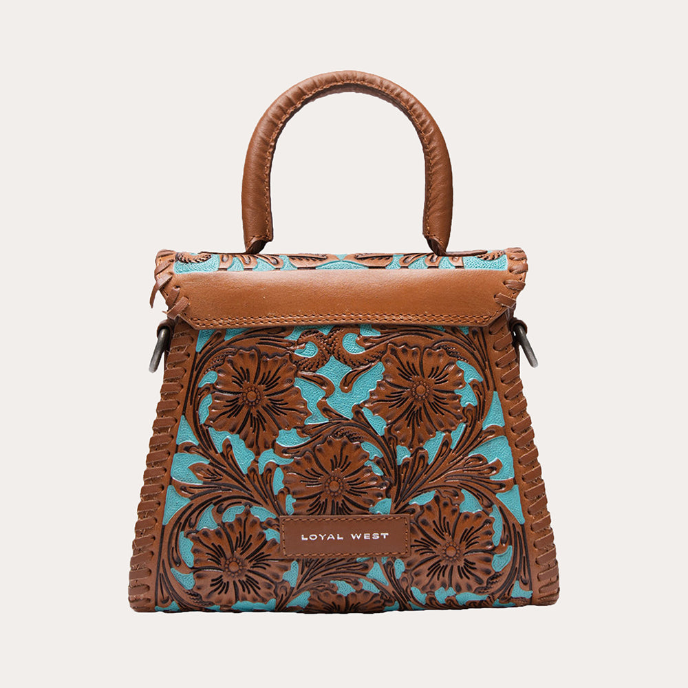 Loyal West Leon Mini Handle Purse - Whiskey & Water - Myra USA