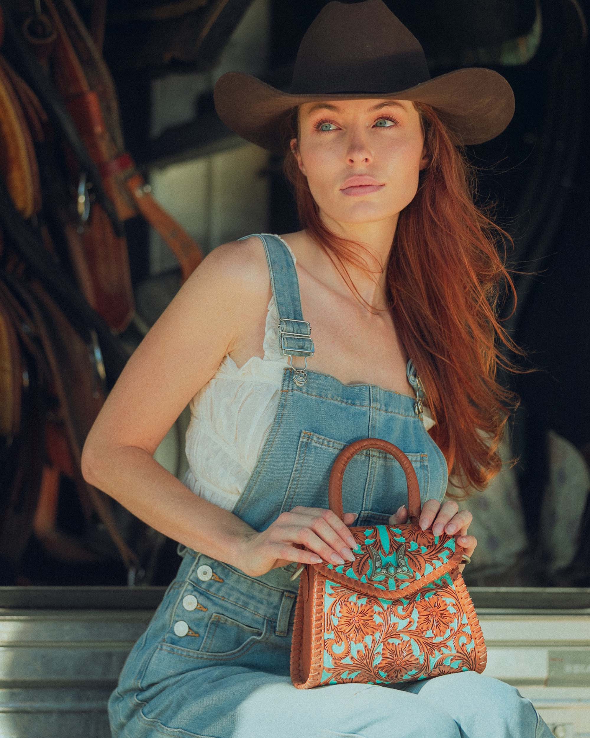 Loyal West Leon Mini Handle Purse - Whiskey & Water - Myra USA