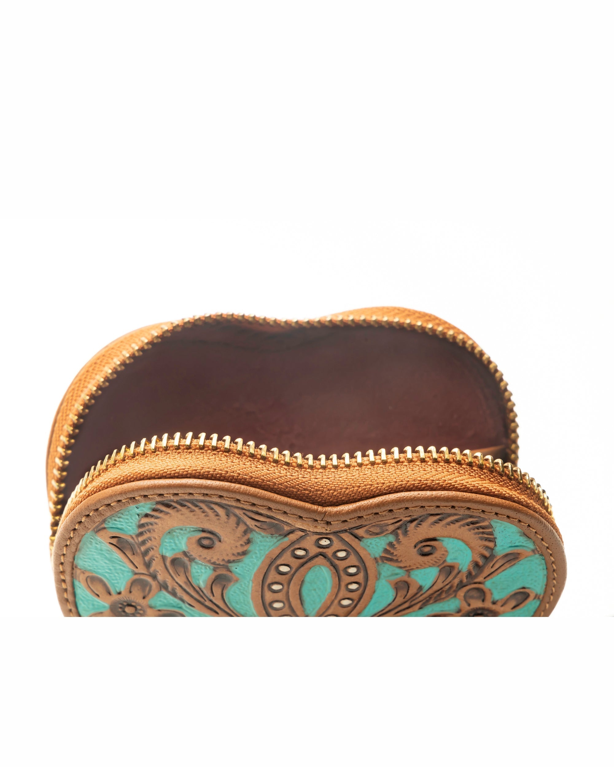 Loyal West Cupid Coin Pouch Handtooled Leather - Whiskey & Water - Myra USA