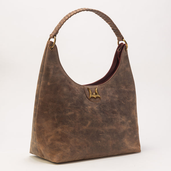Lw Large Purse In Brunette Leather - Myra USA