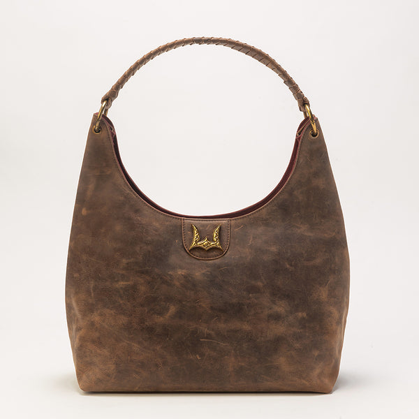 Lw Large Purse In Brunette Leather - Myra USA