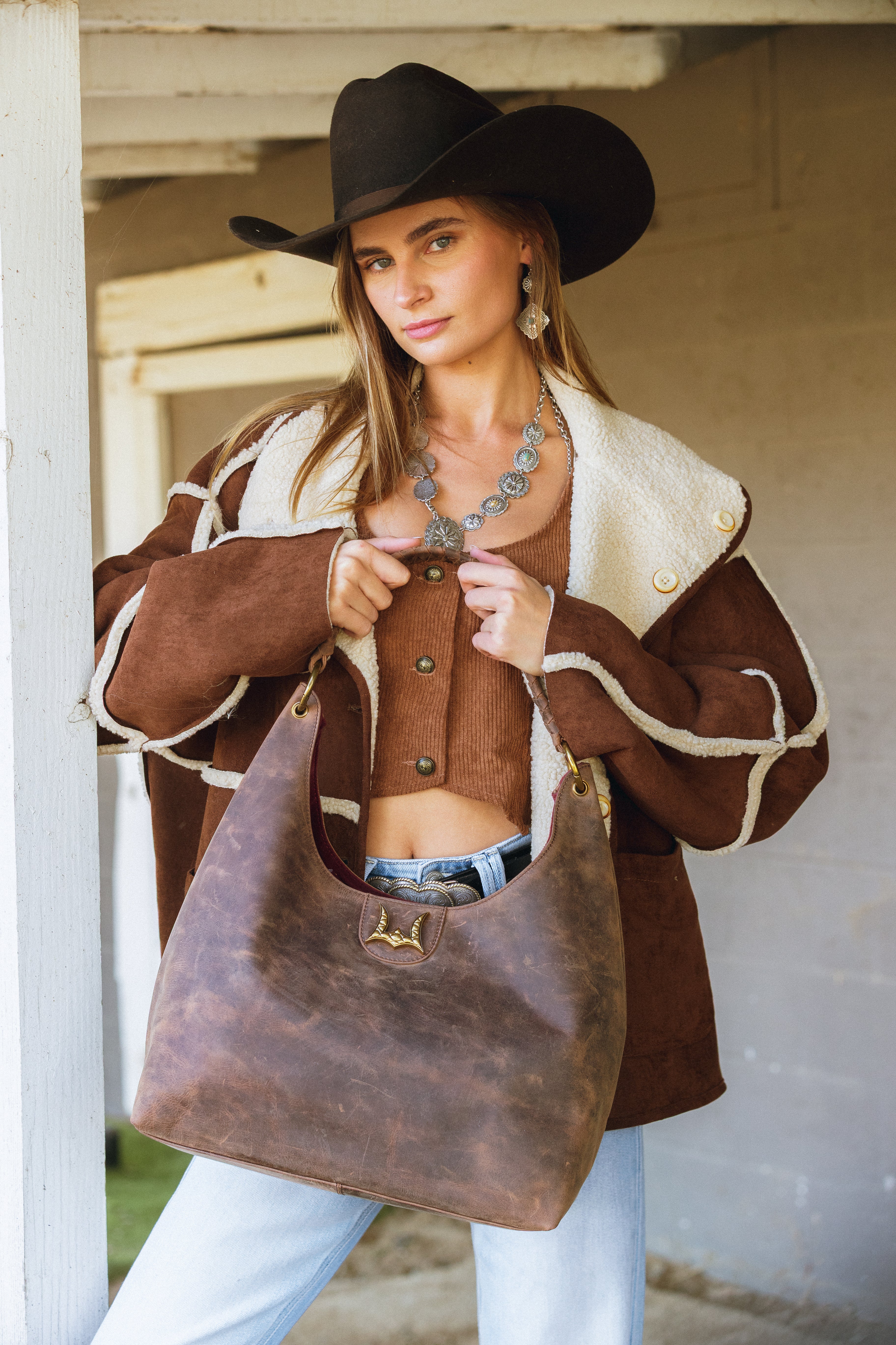 Lw Large Purse In Brunette Leather