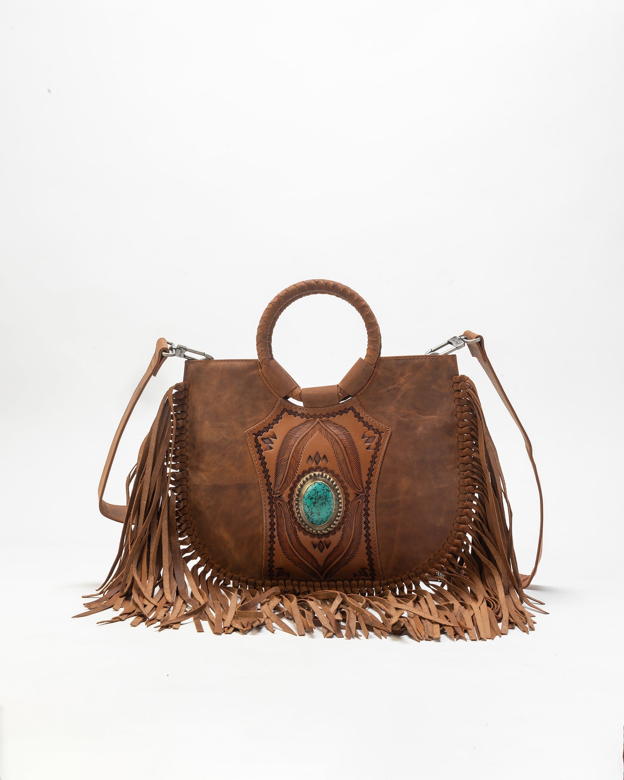 Sedona Tassle Bag In Saddle Brown - Myra USA