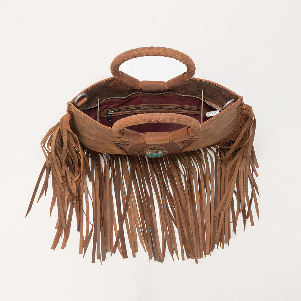 Sedona Tassle Bag In Saddle Brown - Myra USA
