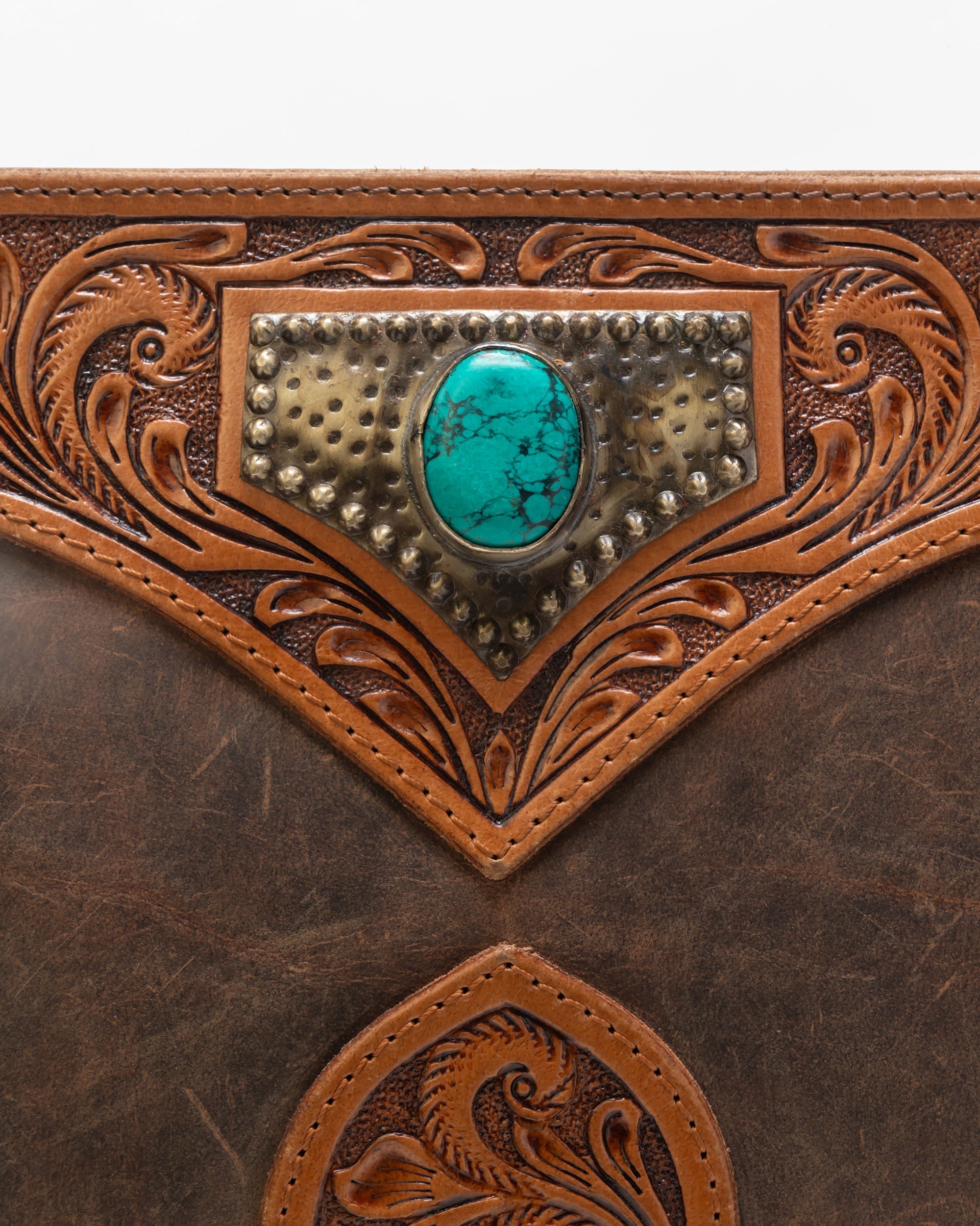 Mojave Tassle Bag In Brunette Leather - Myra USA