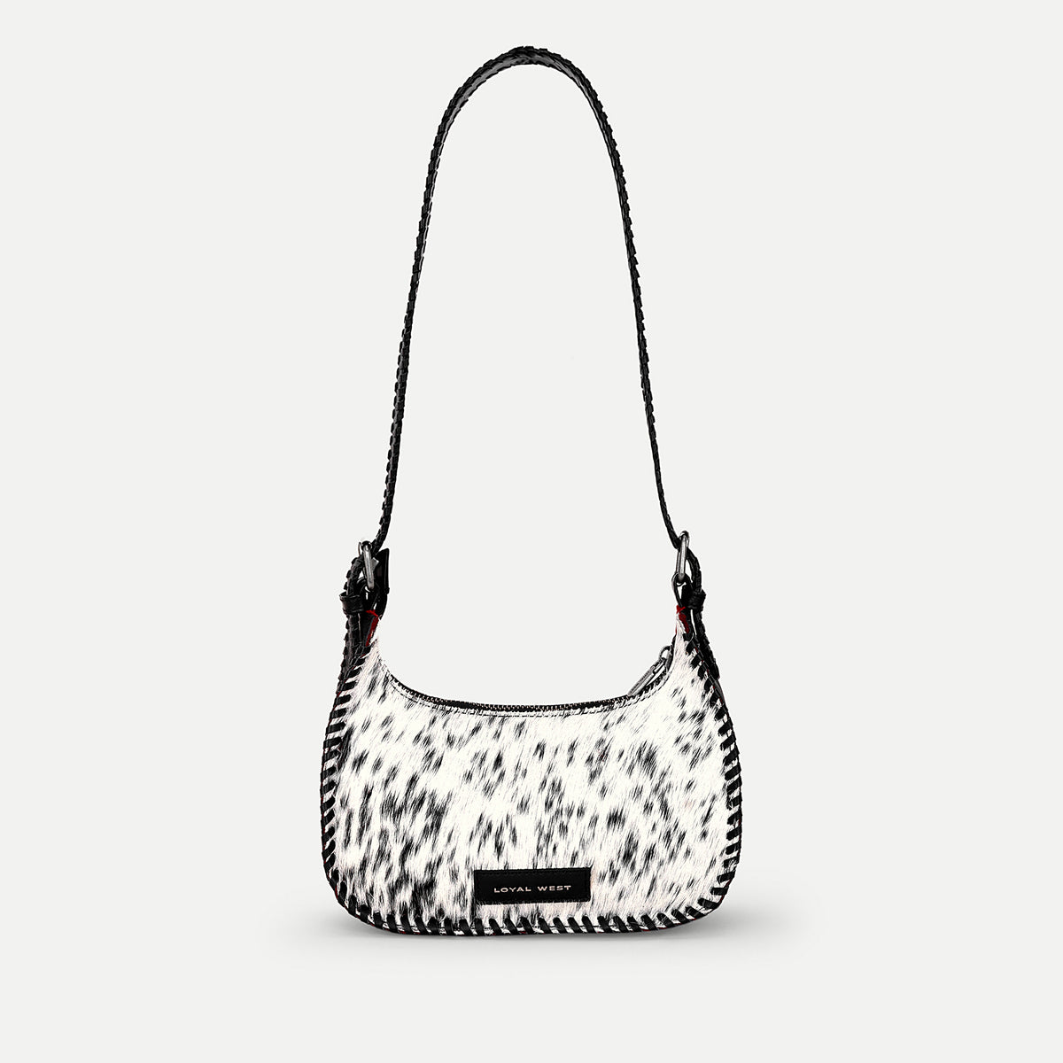 Dannia Medium Purse In Black & White Cowhide