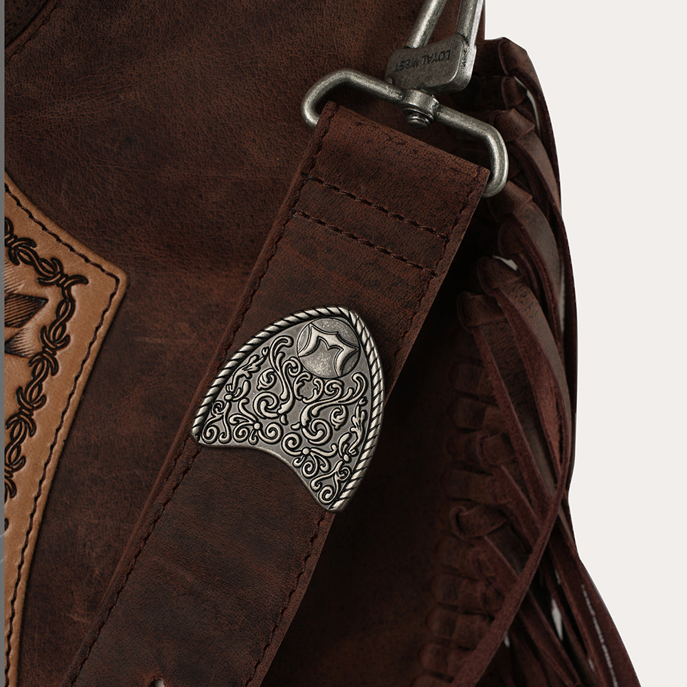 Sedona Tassle Bag - Oiled Ruby Leather - Myra USA