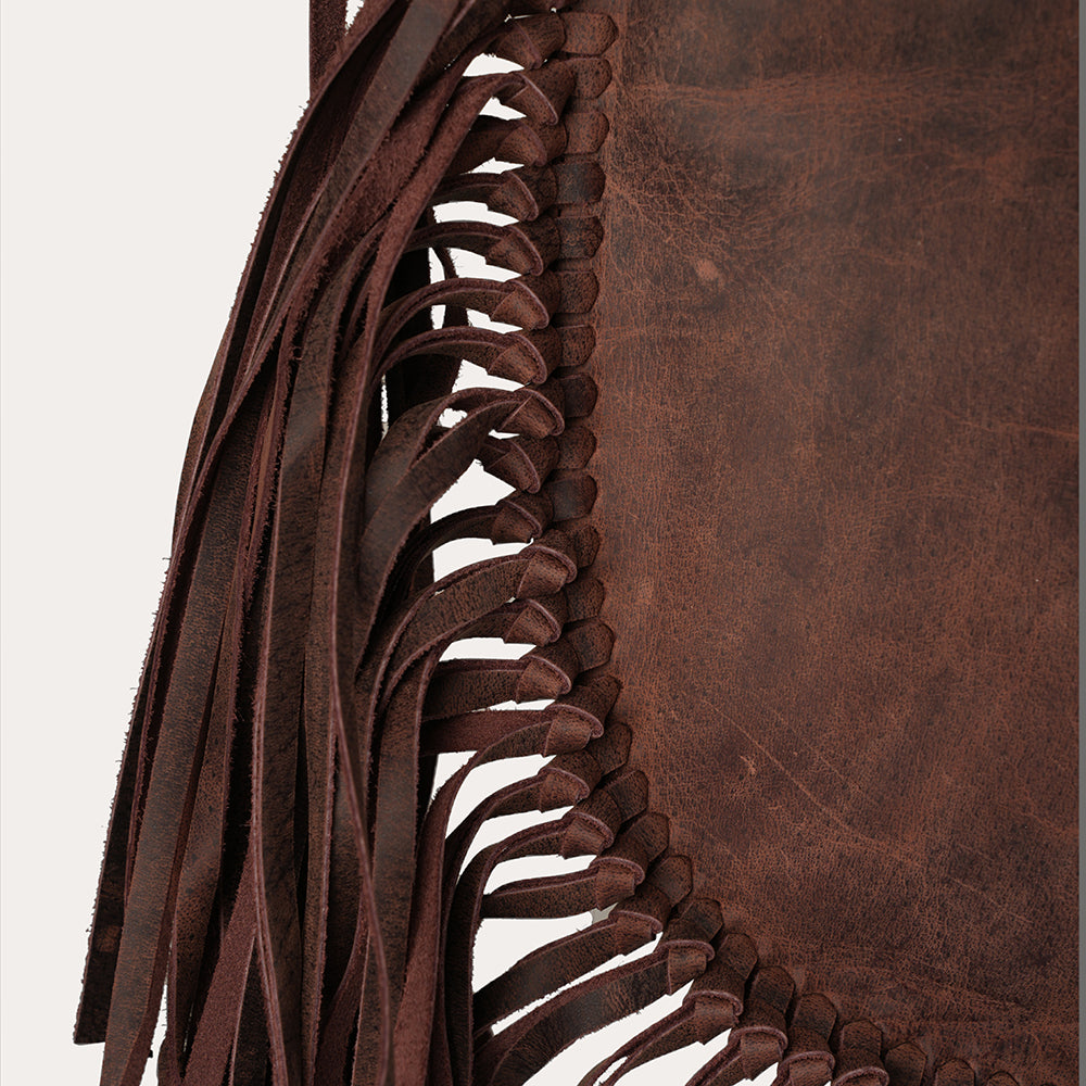 Sedona Tassle Bag - Oiled Ruby Leather - Myra USA