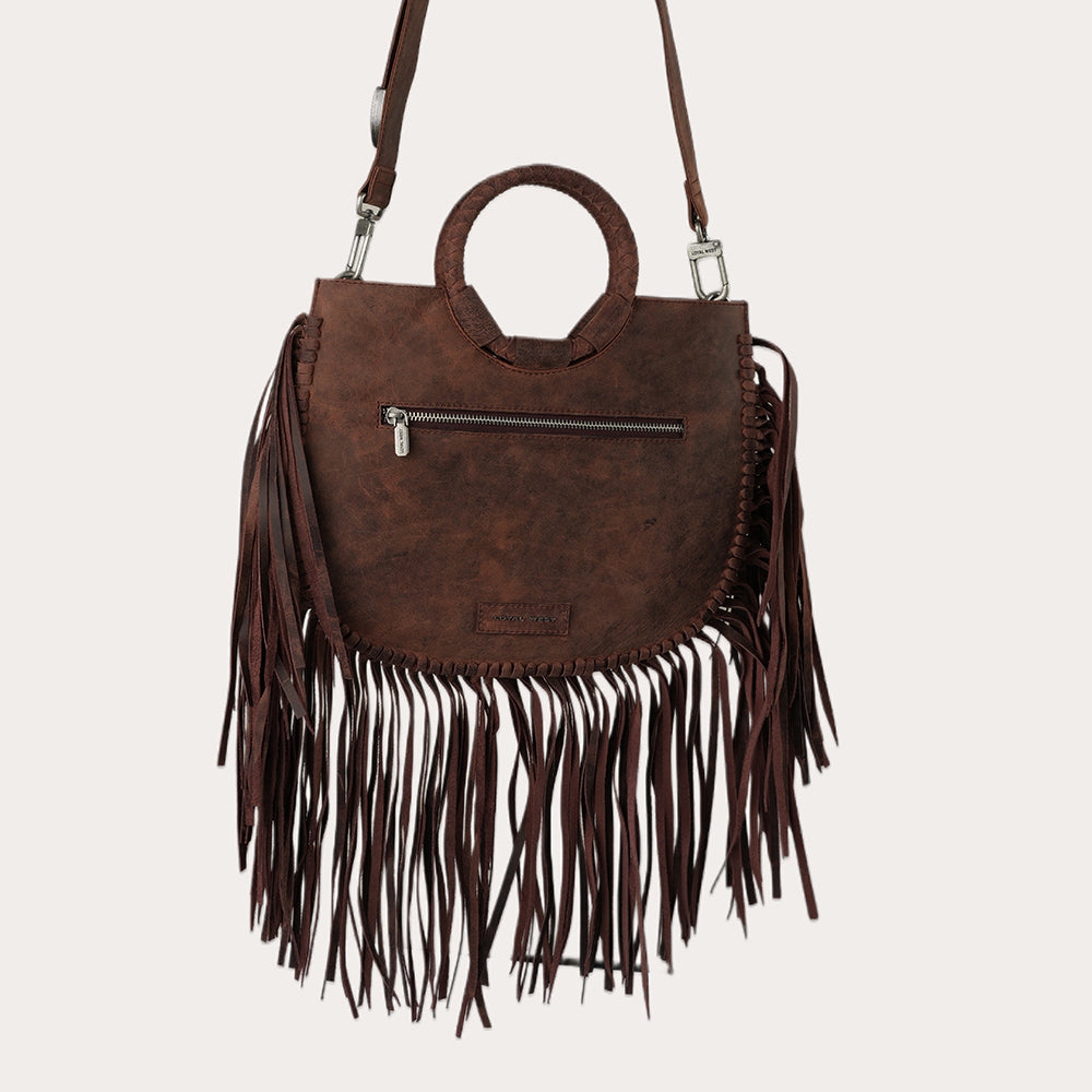 Sedona Tassle Bag - Oiled Ruby Leather - Myra USA