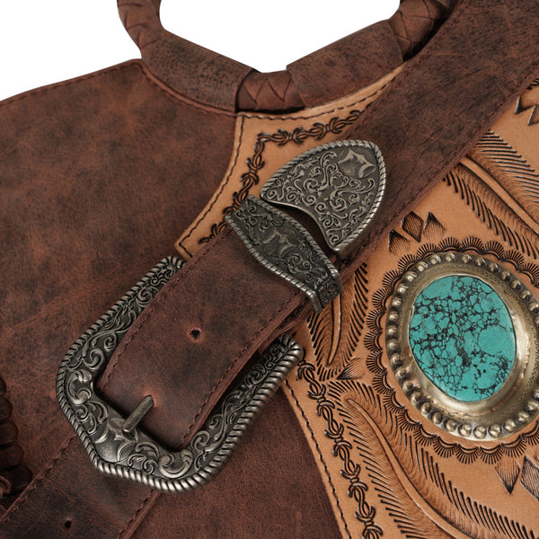 Sedona Tassle Bag - Oiled Ruby Leather - Myra USA