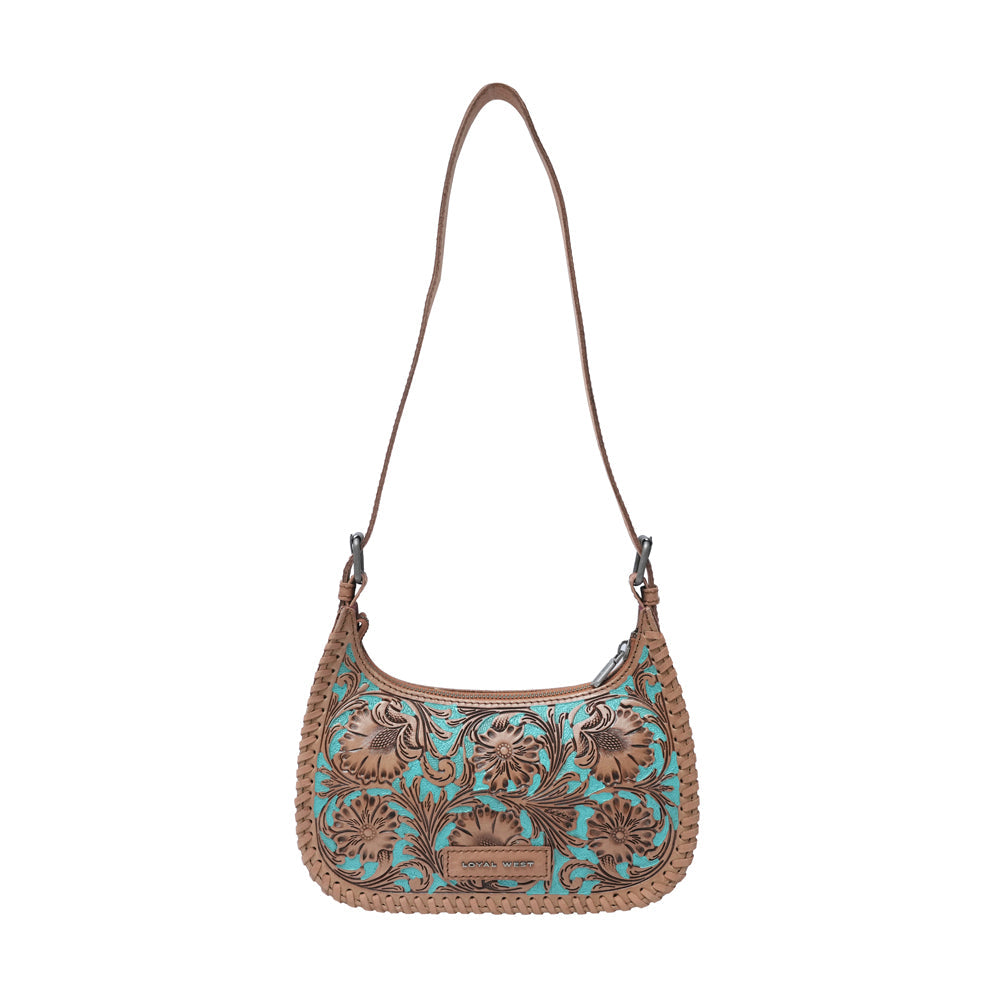 HANDTOOLED DANNIA MEDIUM PURSE - WHISKEY & WATER - Myra USA