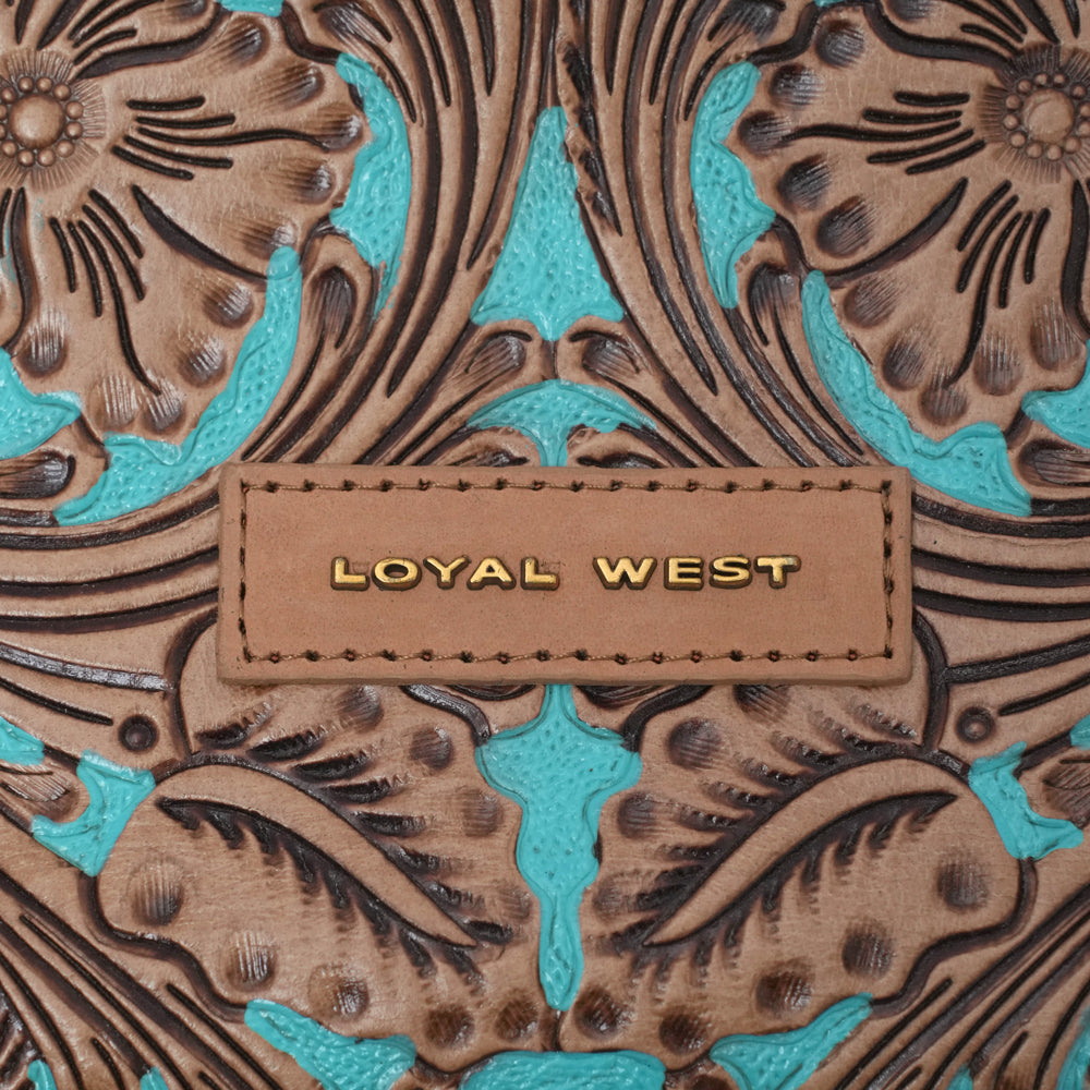 HANDTOOLED GLORIANA WALLET – WHISKEY & WATER - Myra USA