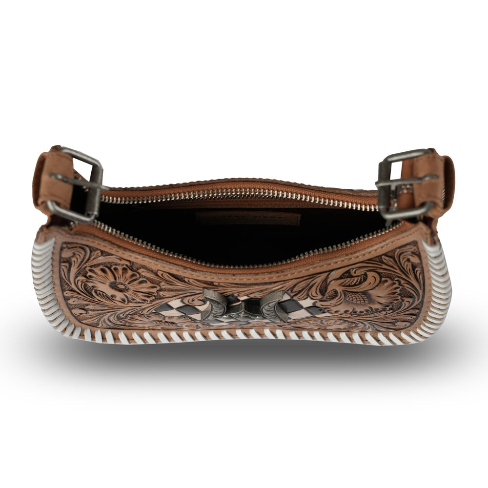 HANDTOOLED DANNIA MEDIUM PURSE CHECKERED EDITION - Myra USA