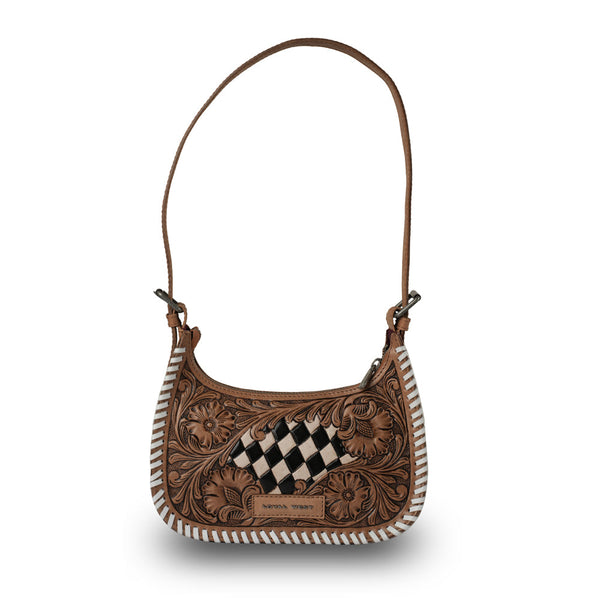 HANDTOOLED DANNIA MEDIUM PURSE CHECKERED EDITION - Myra USA