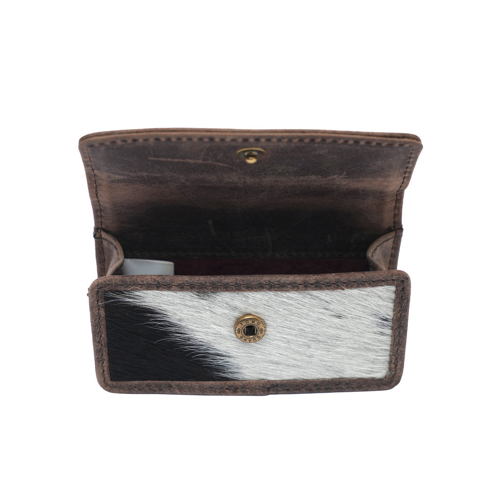 CATTLE LIPSTICK CASE - BLACK & WHITE COWHIDE - Myra USA