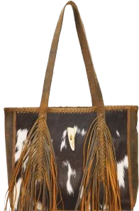 Loyal West Hide And Fringe Medium Cowhide Purse