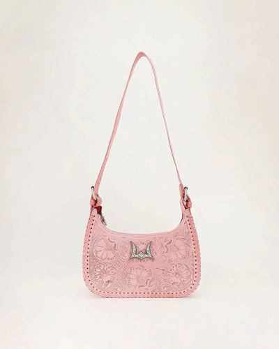 Pink Handtooled Leather And Clafskin