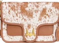 Brown and white cowhide and calfskin