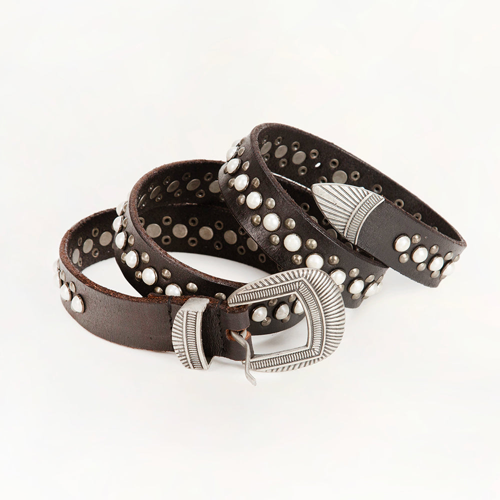 Loyal West Midnight Ranger Leather Belt In Calfskin - Myra USA
