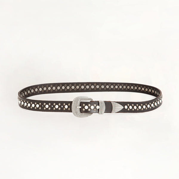 Loyal West Midnight Ranger Leather Belt In Calfskin - Myra USA