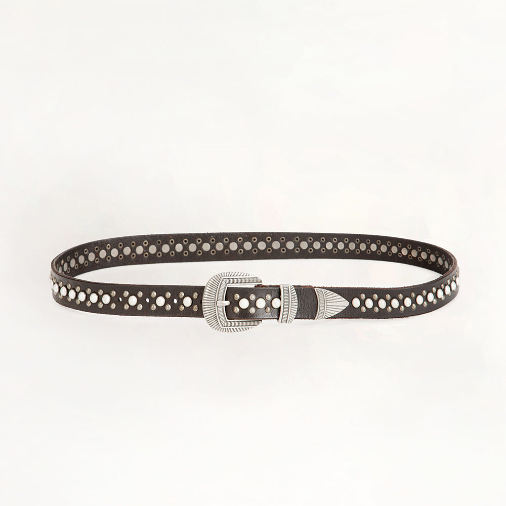 Loyal West Midnight Ranger Leather Belt In Calfskin - Myra USA