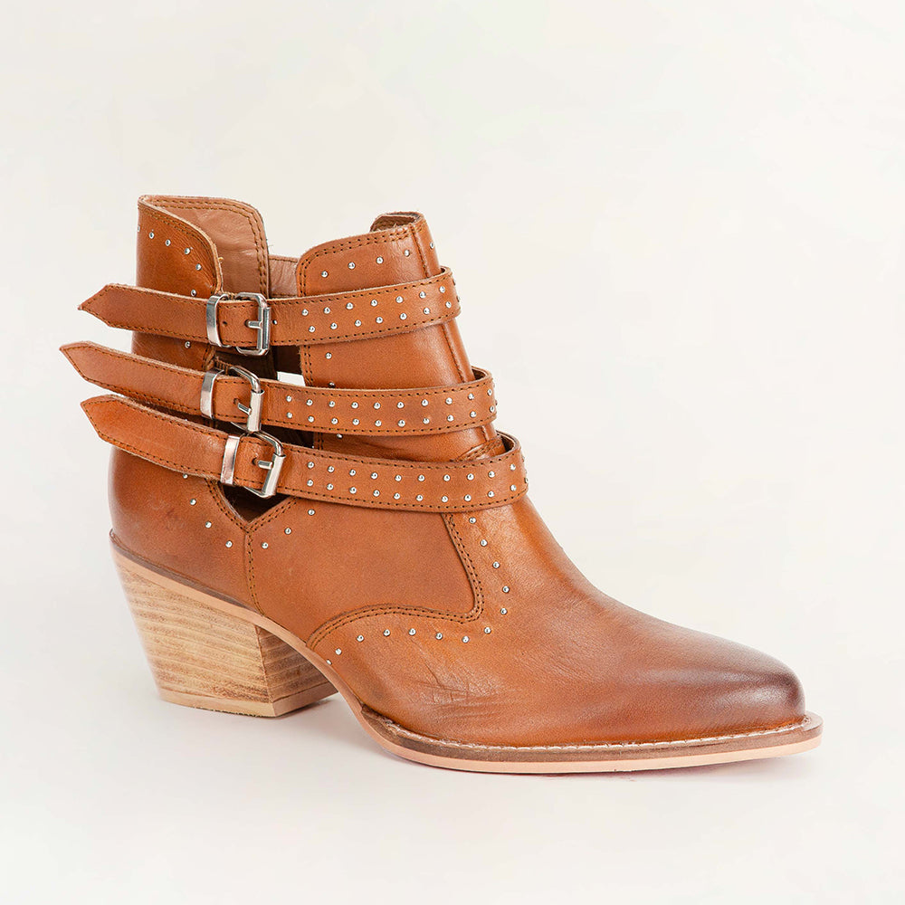 Loyal West Buckle In Ankle Booties & Calfskin - Myra USA