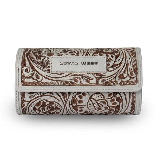 Handtooled Canyon Jewellery Case - Ivory Dust - Myra USA