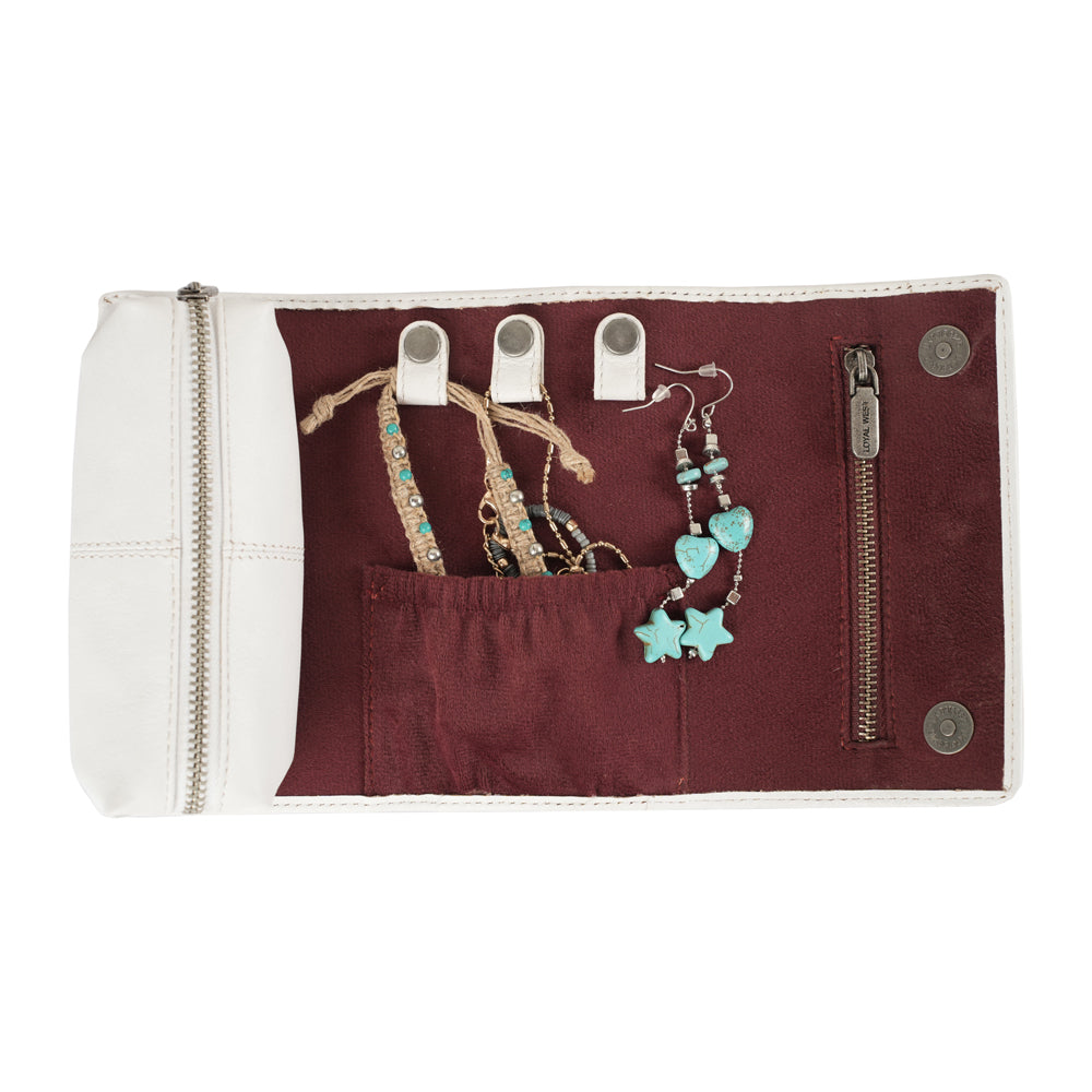 Handtooled Canyon Jewellery Case - Ivory Dust - Myra USA