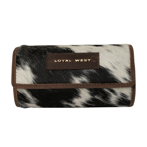 Canyon Jewellery Case - Black & White Cowhide - Myra USA