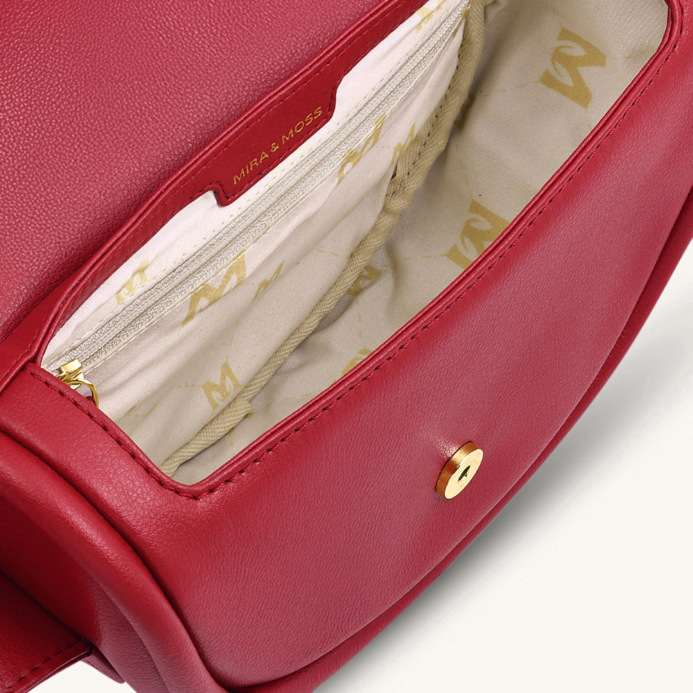 Mira & Moss Sophia Shoulder Bag - Garnet Red - Myra USA