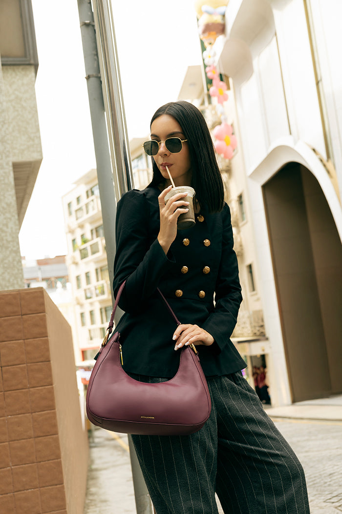 Mira & Moss Ava Shoulder Bag - Plum - Myra USA