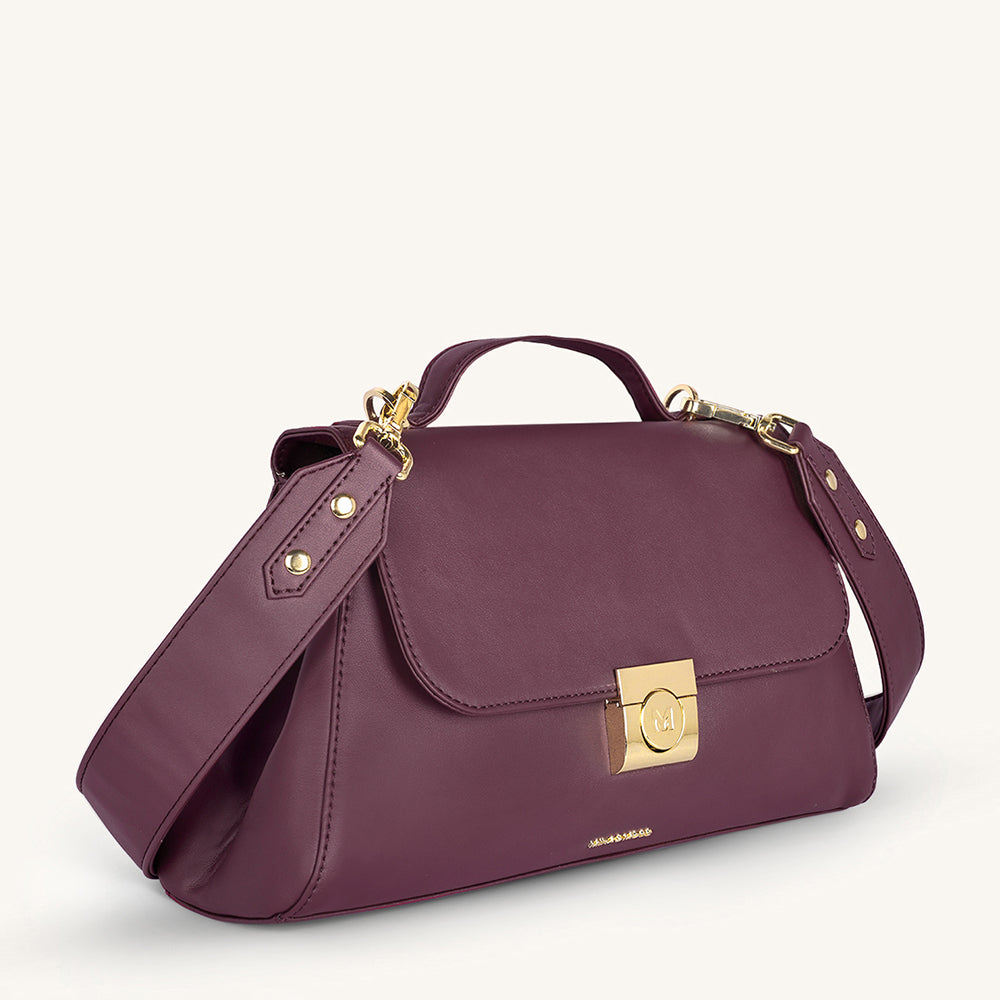 Mira & Moss Vivienne Classic Crossbody Bag - Plum - Myra USA