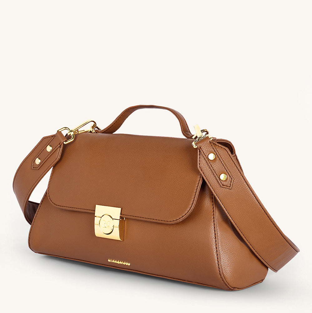 Mira & Moss Vivienne Classic Crossbody Bag - Tan - Myra USA