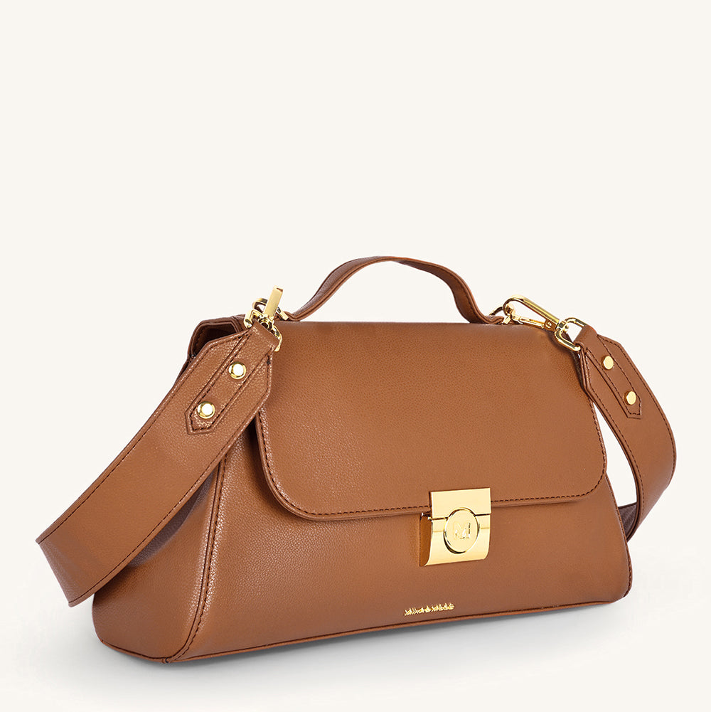 Mira & Moss Vivienne Classic Crossbody Bag - Tan - Myra USA